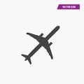 Black aircraft, airlines, plane icon vector.